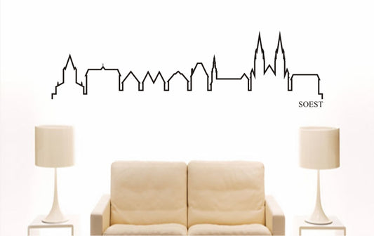 WANDTATTOO e884 Skyline Stadt - Soest (Deutschland) Design 4