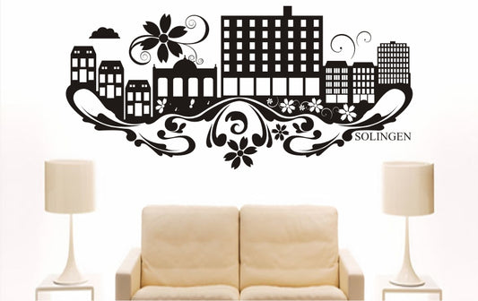 WANDTATTOO e885 Skyline Stadt - Solingen (Deutschland) Design 3