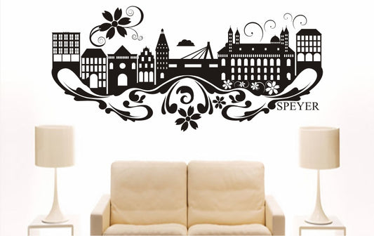 WANDTATTOO e886 Skyline Stadt - Speyer (Deutschland) Design 3