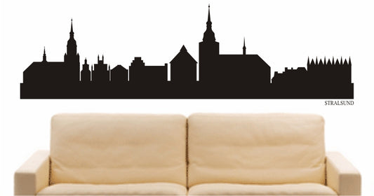 WANDTATTOO e888 Skyline Stadt - Stralsund (Deutschland) Design 1