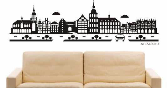 WANDTATTOO e888 Skyline Stadt - Stralsund (Deutschland) Design 2