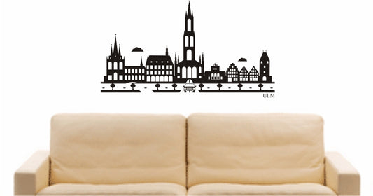 WANDTATTOO e893 Skyline Stadt - Ulm (Deutschland) Design 2