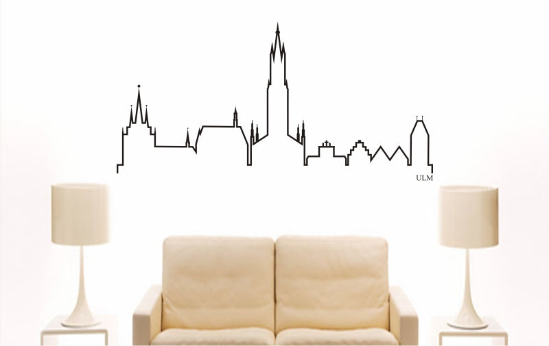 WANDTATTOO e893 Skyline Stadt - Ulm (Deutschland) Design 4