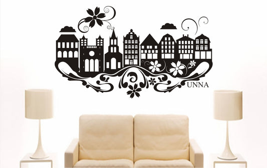 WANDTATTOO e894 Skyline Stadt - Unna (Deutschland) Design 3