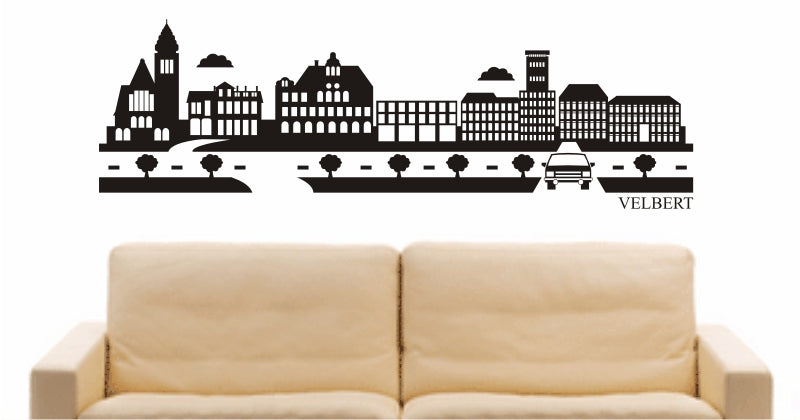 WANDTATTOO e895 Skyline Stadt - Velbert (Deutschland) Design 2