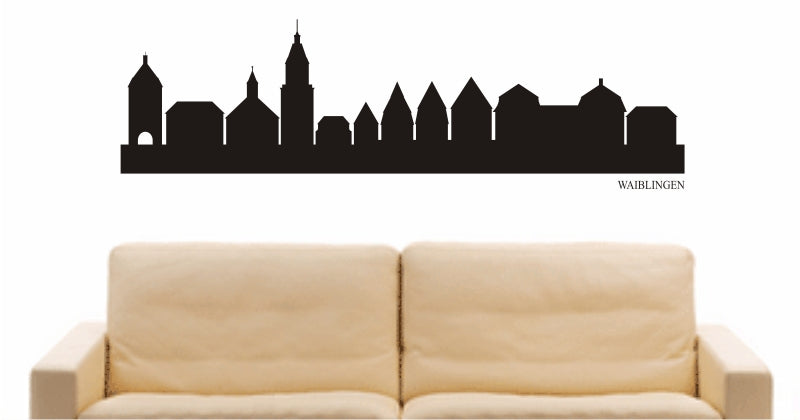 WANDTATTOO e898 Skyline Stadt - Waiblingen (Deutschland) Design 1
