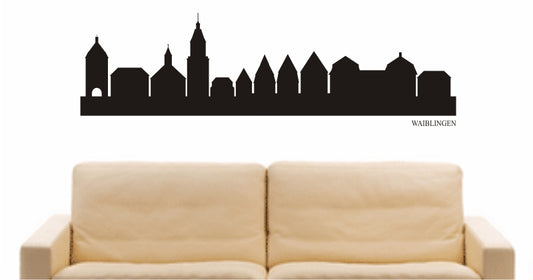 WANDTATTOO e898 Skyline Stadt - Waiblingen (Deutschland) Design 1
