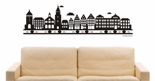 WANDTATTOO e898 Skyline Stadt - Waiblingen (Deutschland) Design 2