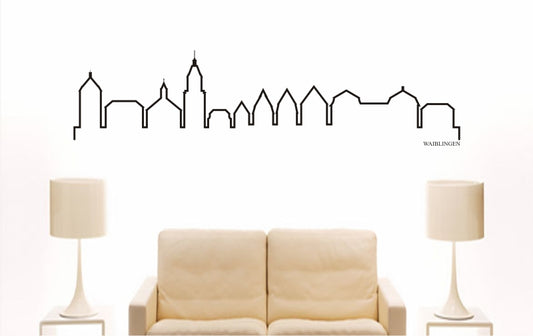 WANDTATTOO e898 Skyline Stadt - Waiblingen (Deutschland) Design 4