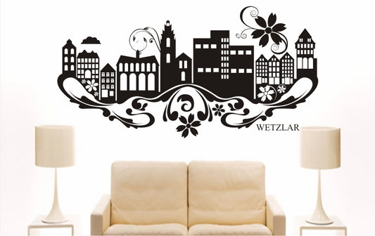 WANDTATTOO e901 Skyline Stadt - Wetzlar (Deutschland) Design 3