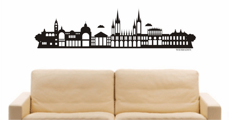 WANDTATTOO e902 Skyline Stadt - Wiesbaden (Deutschland) Design 2