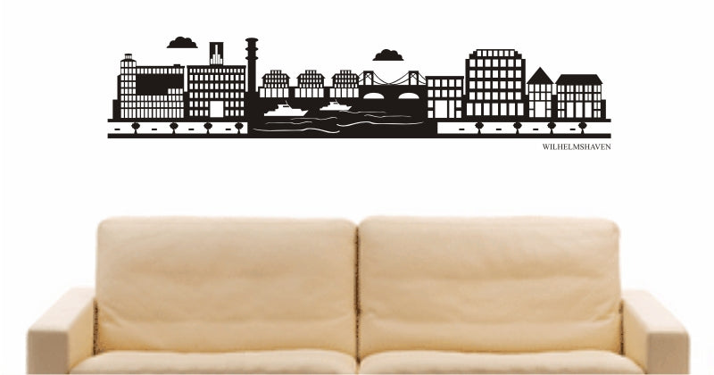 WANDTATTOO e903 Skyline Stadt - Wilhelmshaven (Deutschland) Design 2