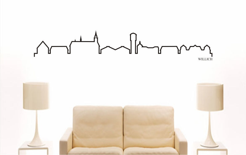 WANDTATTOO e904 Skyline Stadt - Willich (Deutschland) Design 4