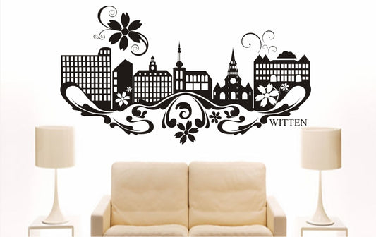 WANDTATTOO e905 Skyline Stadt - Witten (Deutschland) Design 3
