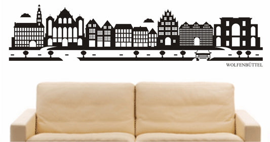 WANDTATTOO e907 Skyline Stadt - Wolfenbüttel (Deutschland) Design 2