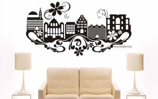 WANDTATTOO e907 Skyline Stadt - Wolfenbüttel (Deutschland) Design 3