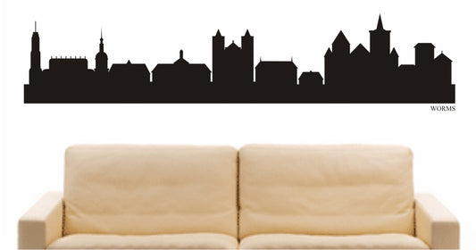 WANDTATTOO e909 Skyline Stadt - Worms (Deutschland) Design 1