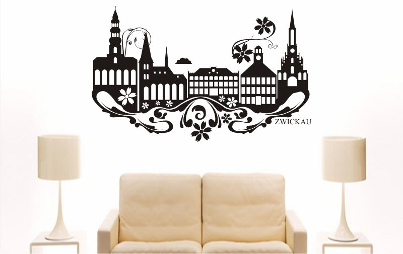 WANDTATTOO e912 Skyline Stadt - Zwickau (Deutschland) Design 3