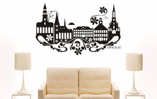 WANDTATTOO e912 Skyline Stadt - Zwickau (Deutschland) Design 3