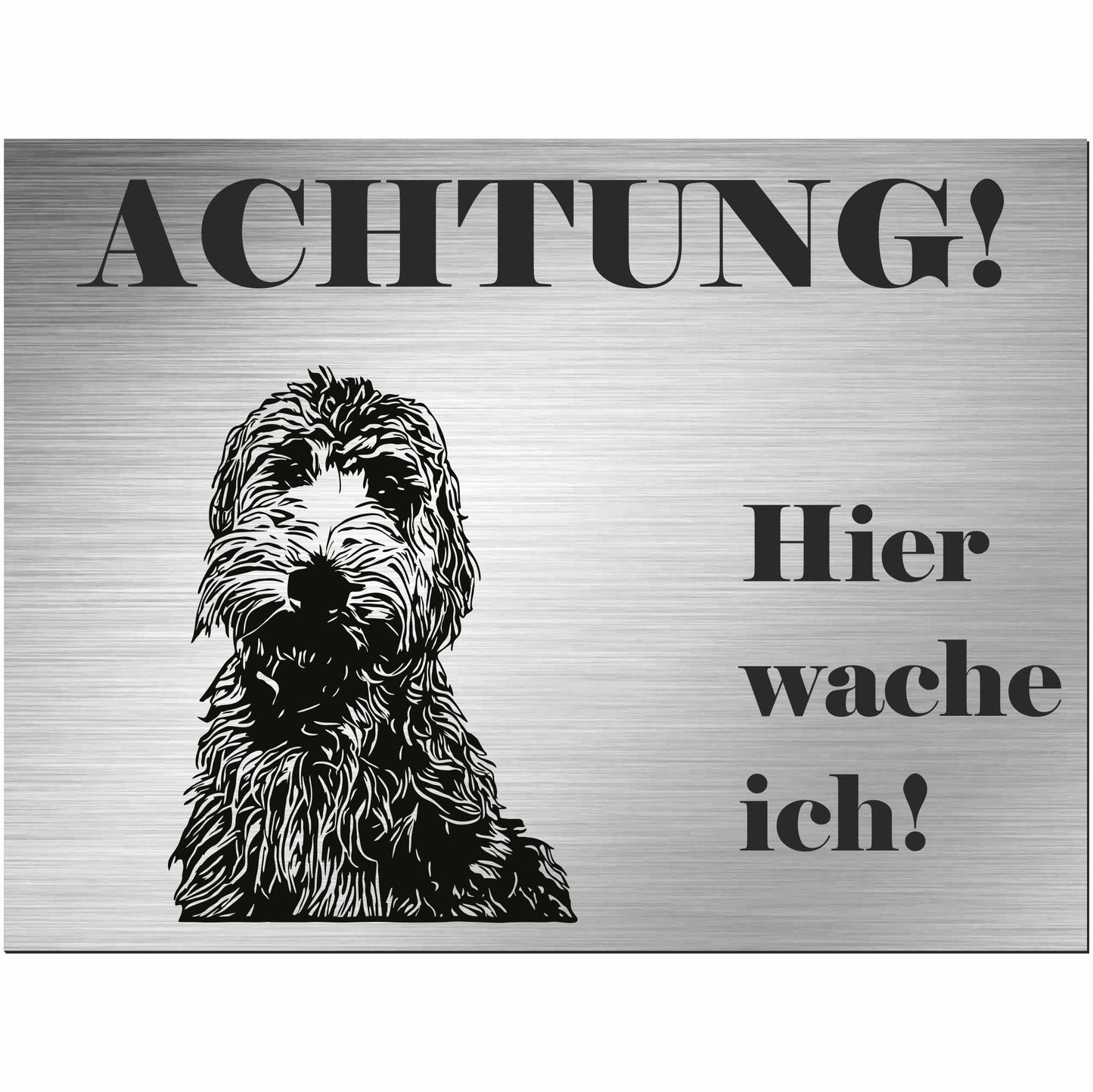 Golden Retriever - Schild bedruckt - Alu-Dibond Edelstahl Look