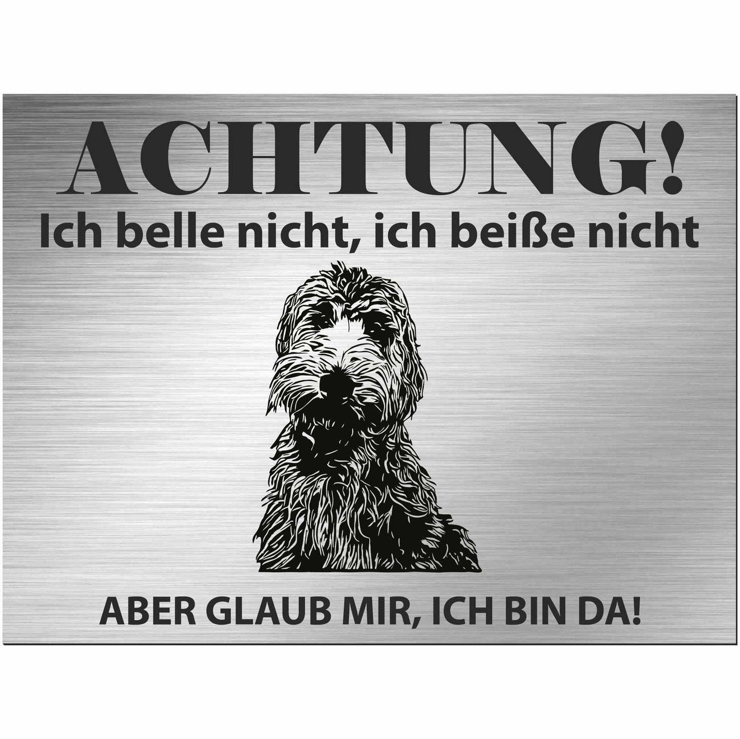 Golden Retriever - Schild bedruckt - Alu-Dibond Edelstahl Look