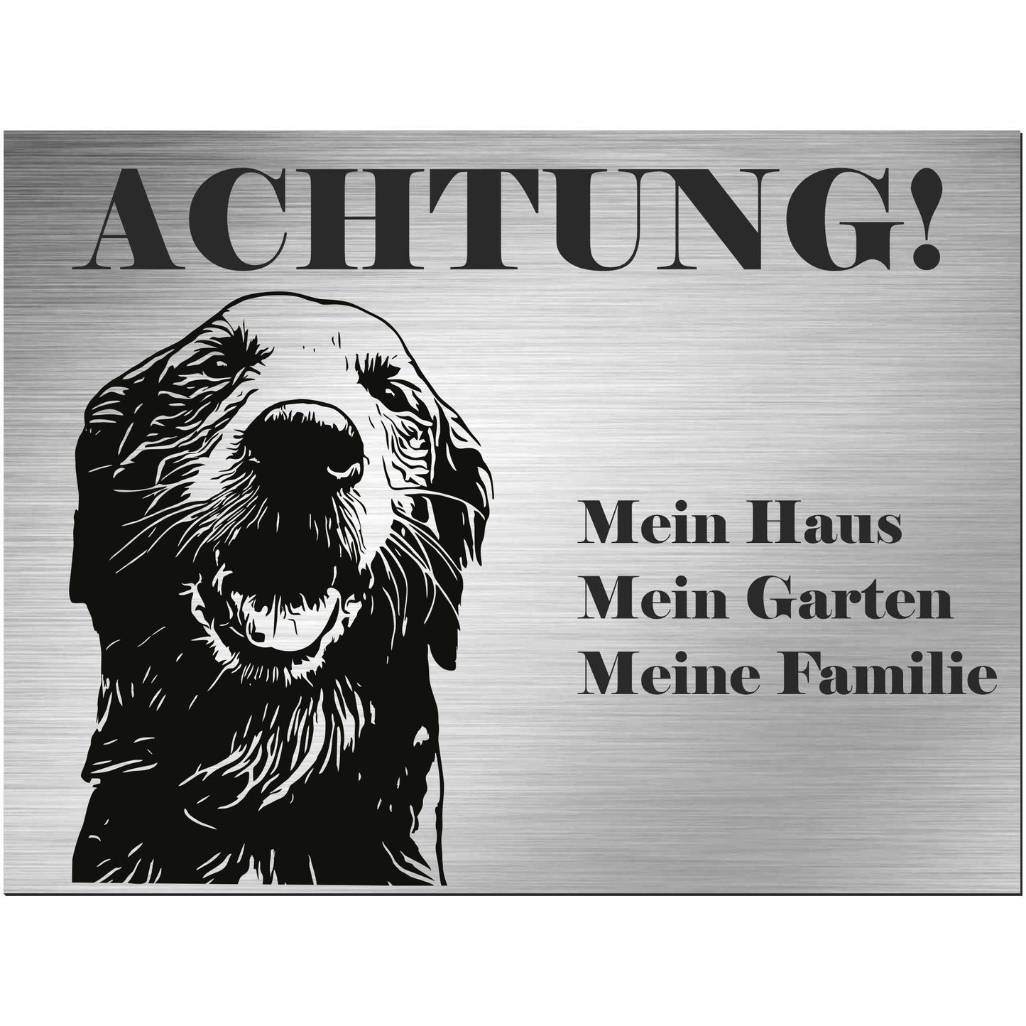 Goldendoodle - Schild bedruckt - Alu-Dibond Edelstahl Look