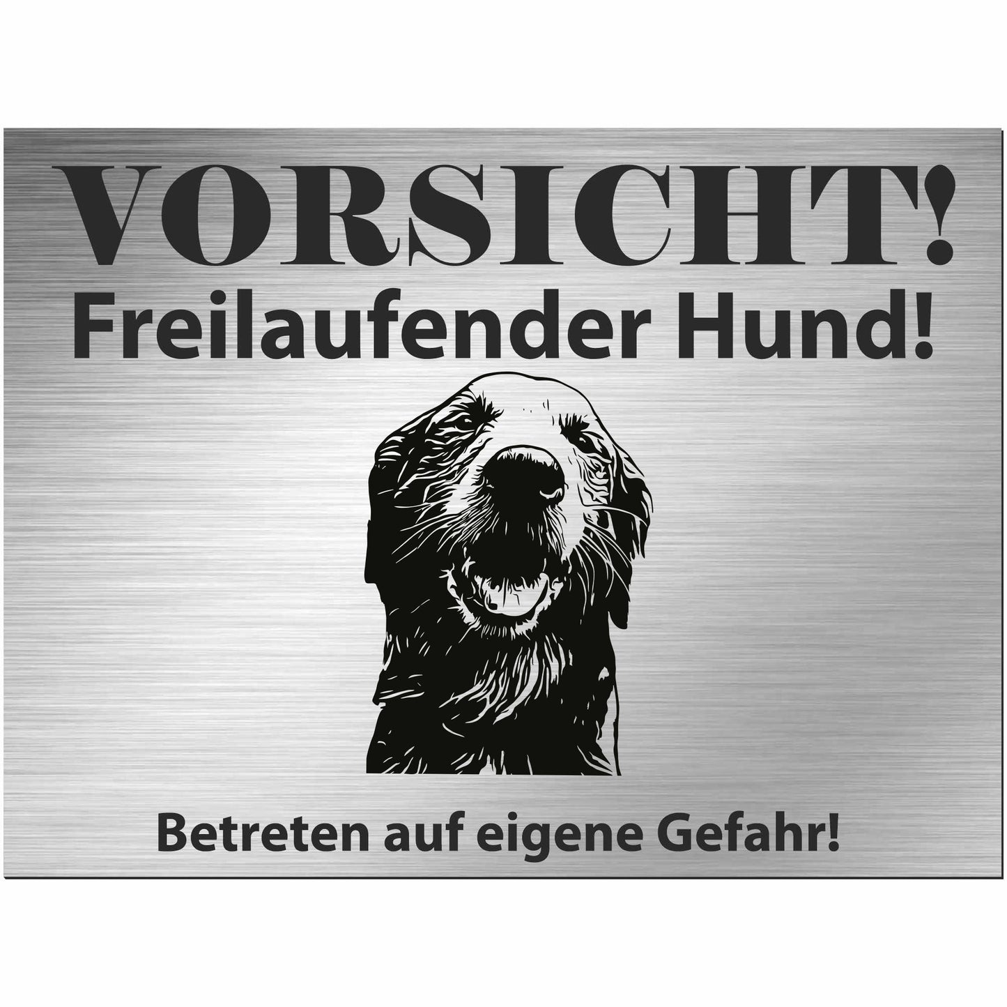 Goldendoodle - Schild bedruckt - Alu-Dibond Edelstahl Look