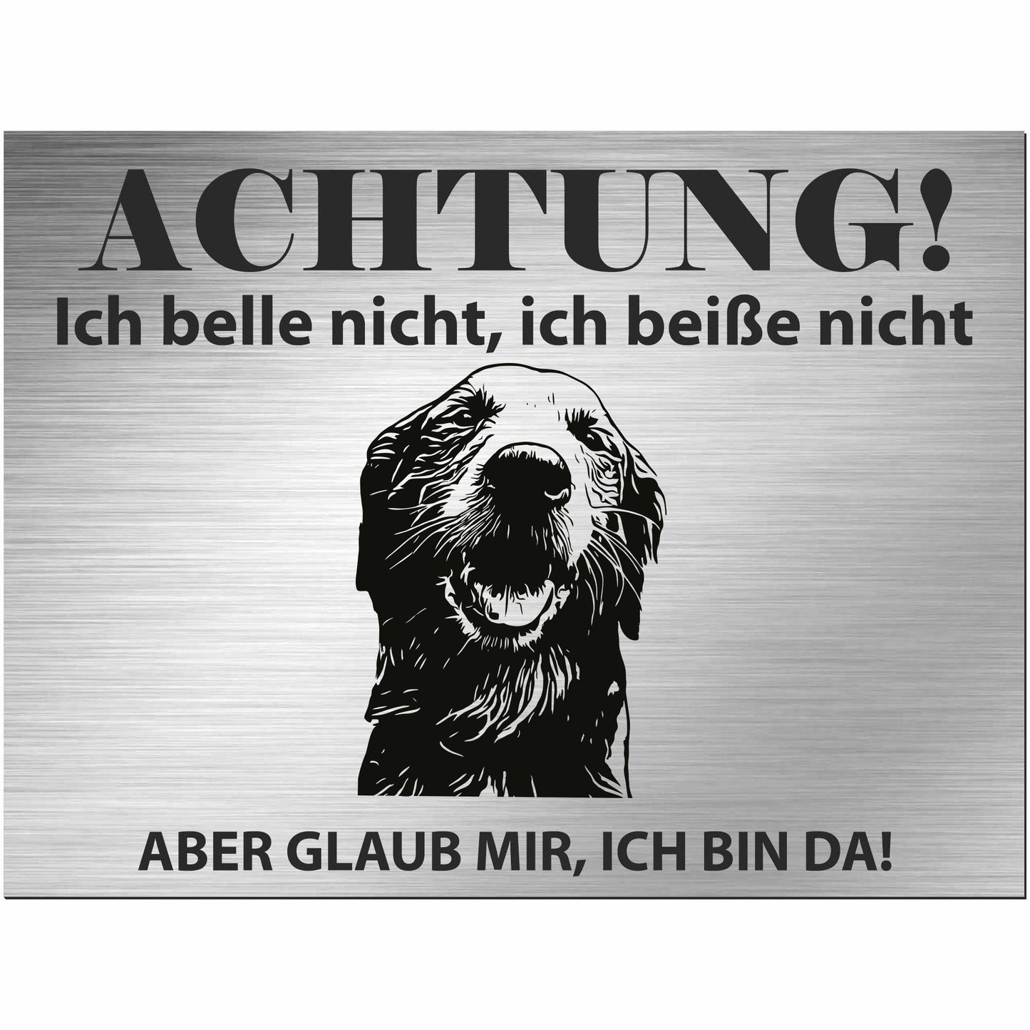 Goldendoodle - Schild bedruckt - Alu-Dibond Edelstahl Look