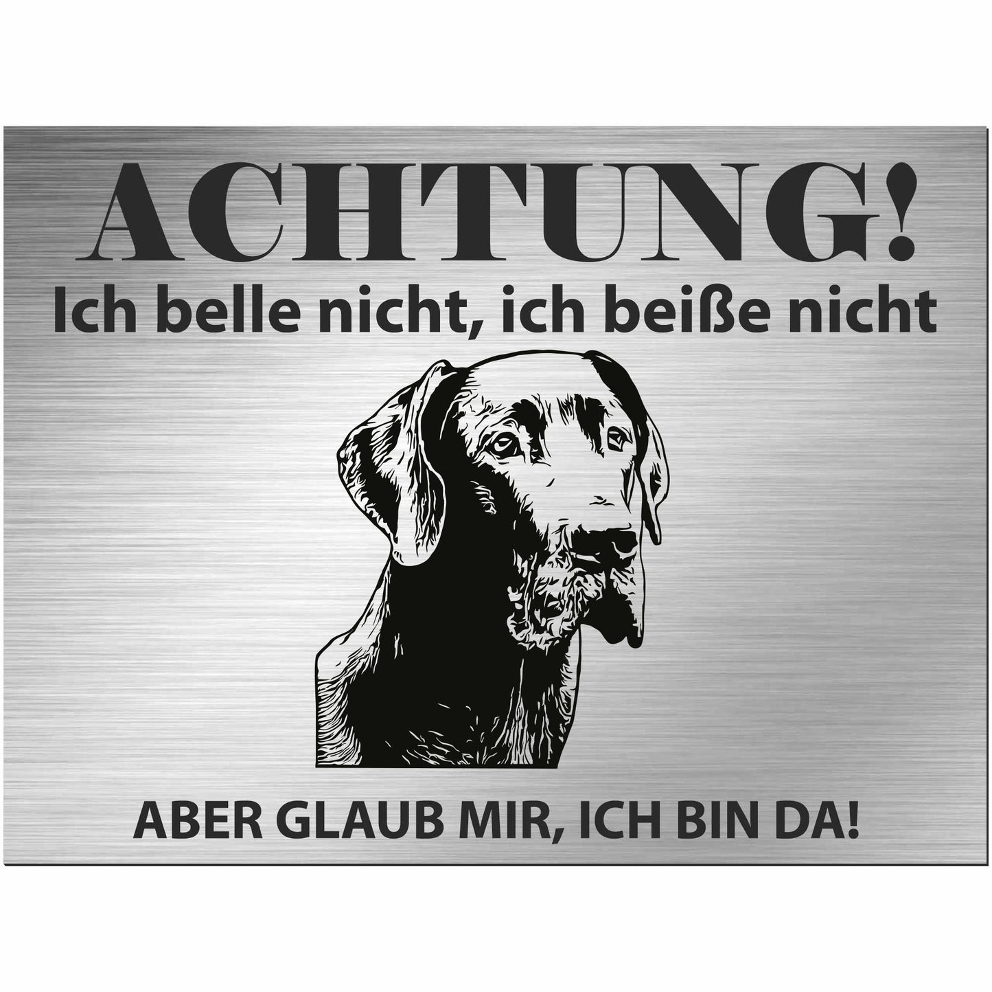 Deutsche Dogge - Schild bedruckt - Alu-Dibond Edelstahl Look