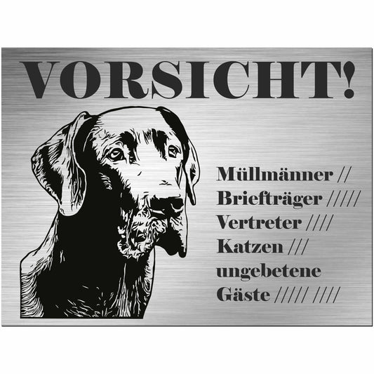 Deutsche Dogge - Schild bedruckt - Alu-Dibond Edelstahl Look