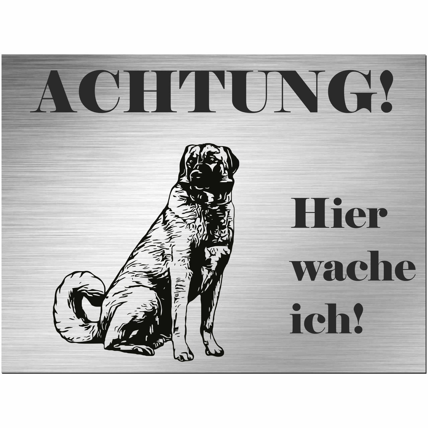 Kangal Hirtenhund - Schild bedruckt - Alu-Dibond Edelstahl Look