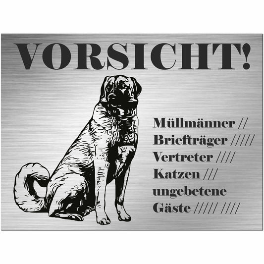 Kangal Hirtenhund - Schild bedruckt - Alu-Dibond Edelstahl Look