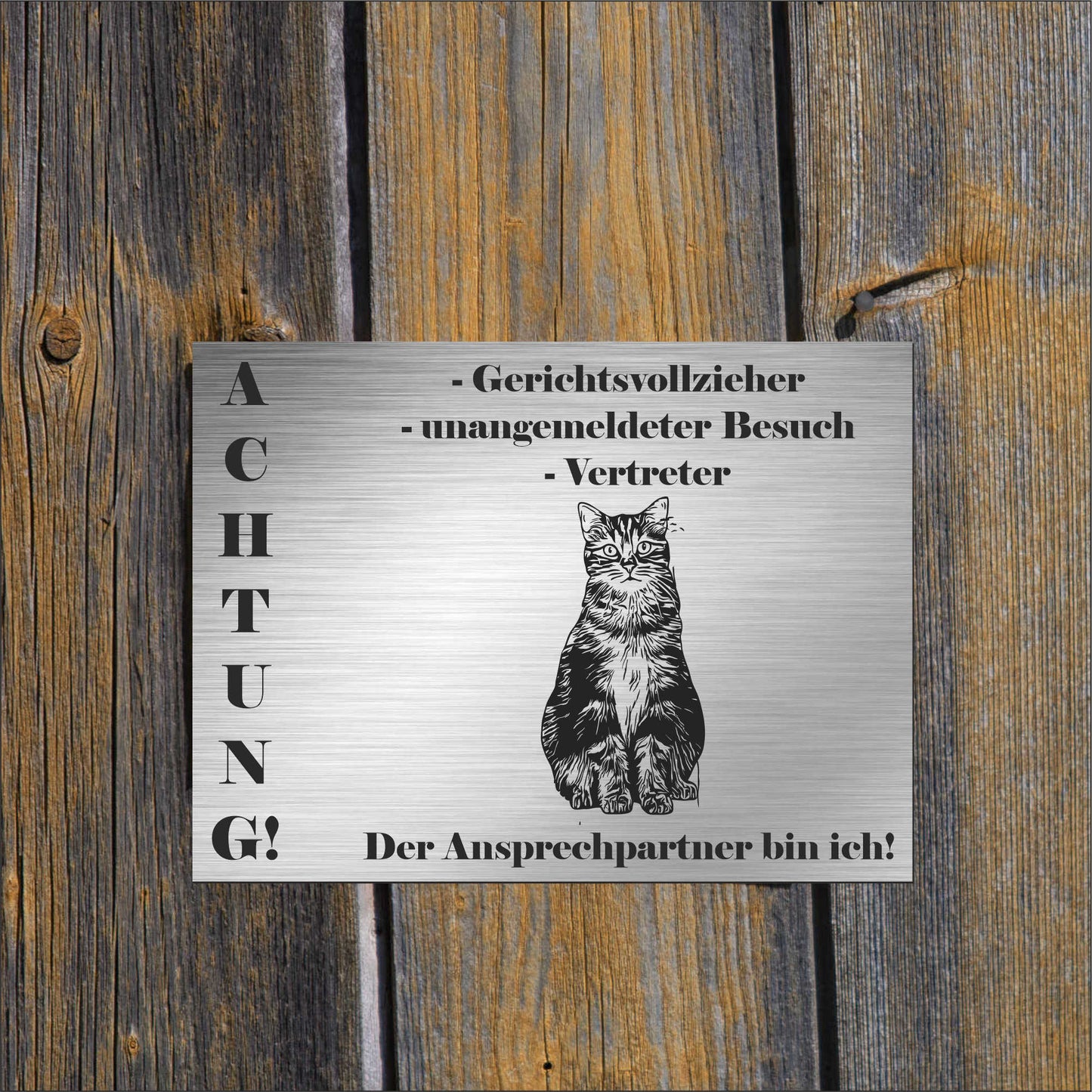 amerikanische Bobtail-Katze - Schild bedruckt - Spruch - Deko Geschenkidee