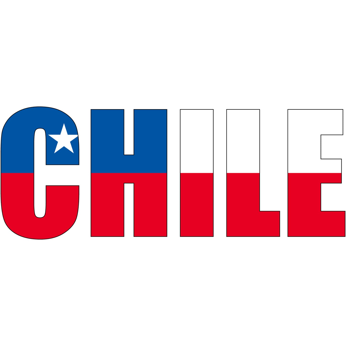 Aufkleber - Autoaufkleber - Chile - Schriftzug - Heckscheibenaufkleber