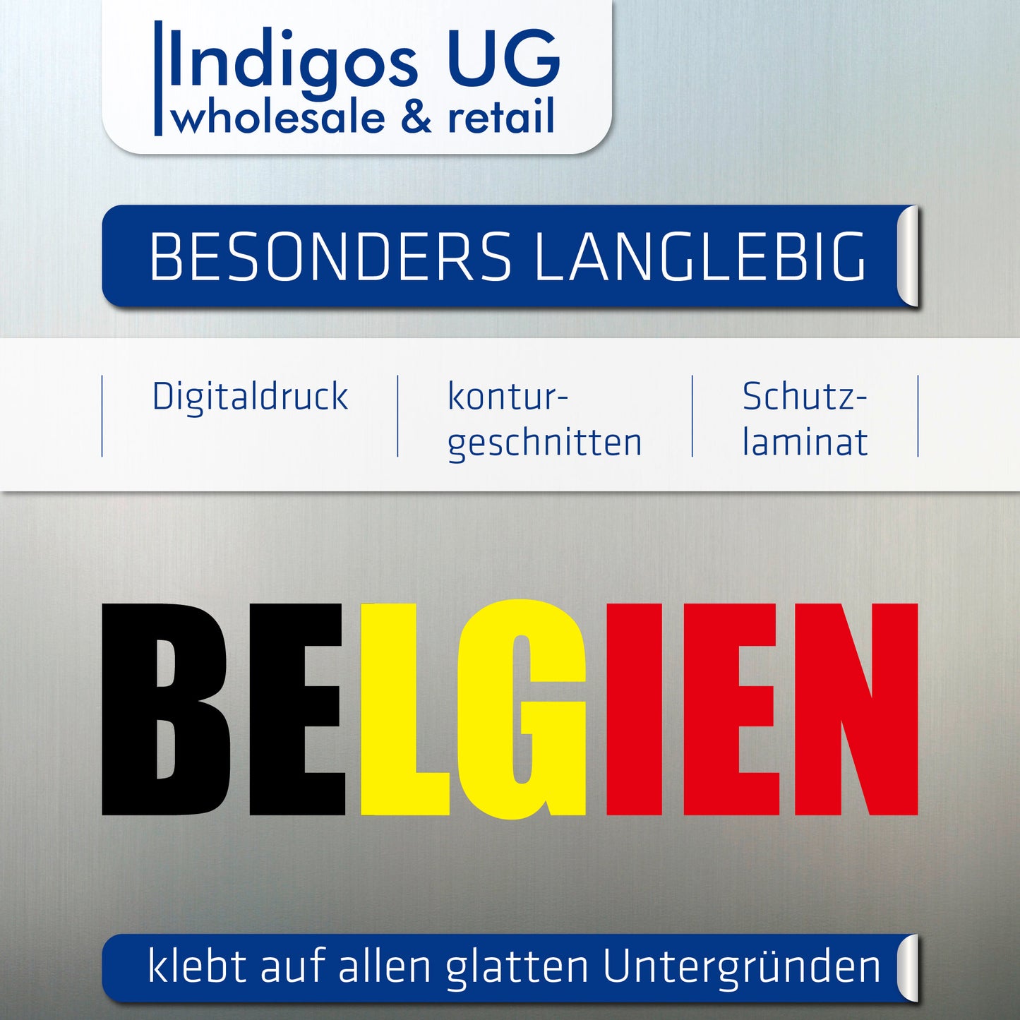 Aufkleber - Autoaufkleber - Belgien - Schriftzug - Heckscheibenaufkleber