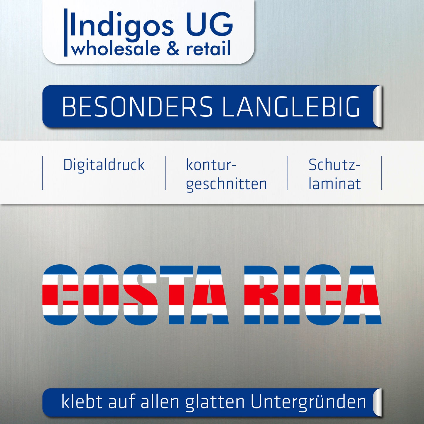 Aufkleber - Autoaufkleber - Costa Rica - Schriftzug - Heckscheibenaufkleber