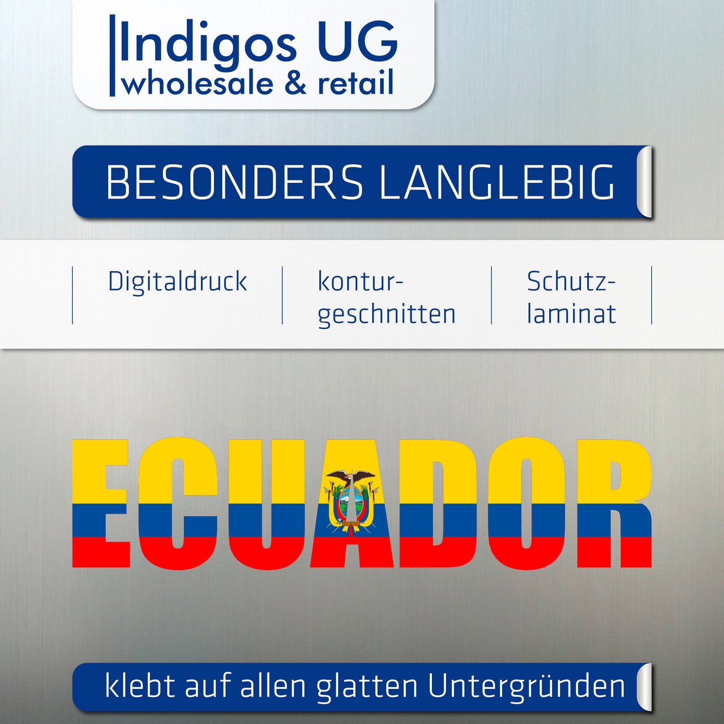 Aufkleber - Autoaufkleber - Ecuador - Schriftzug - Heckscheibenaufkleber