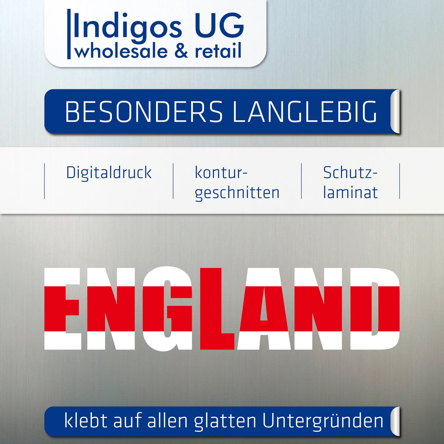 Aufkleber - Autoaufkleber - England - Schriftzug - Heckscheibenaufkleber