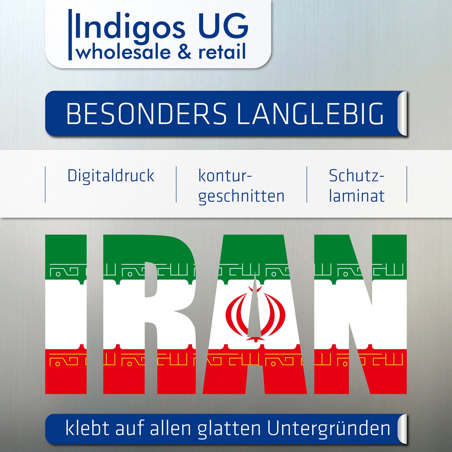Aufkleber - Autoaufkleber - Iran - Schriftzug - Heckscheibenaufkleber
