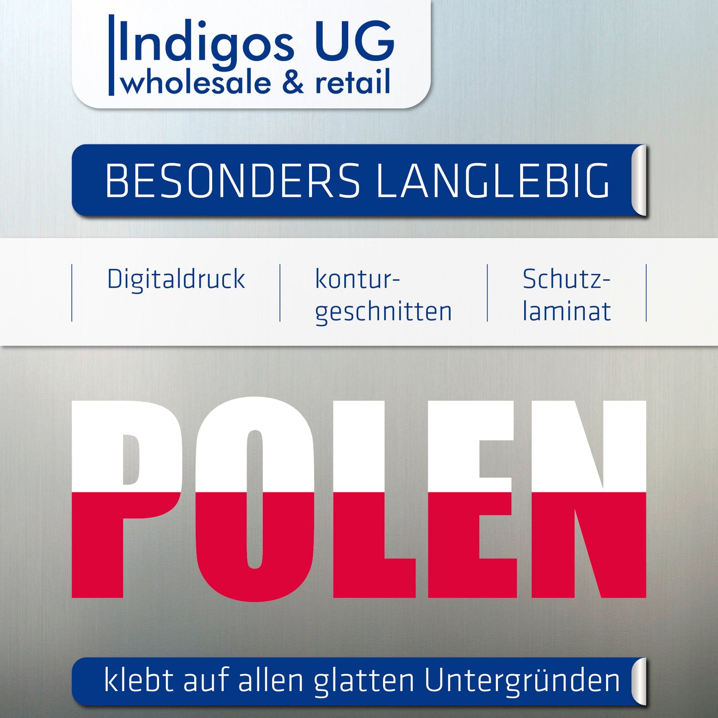 Aufkleber - Autoaufkleber - Polen - Schriftzug - Heckscheibenaufkleber