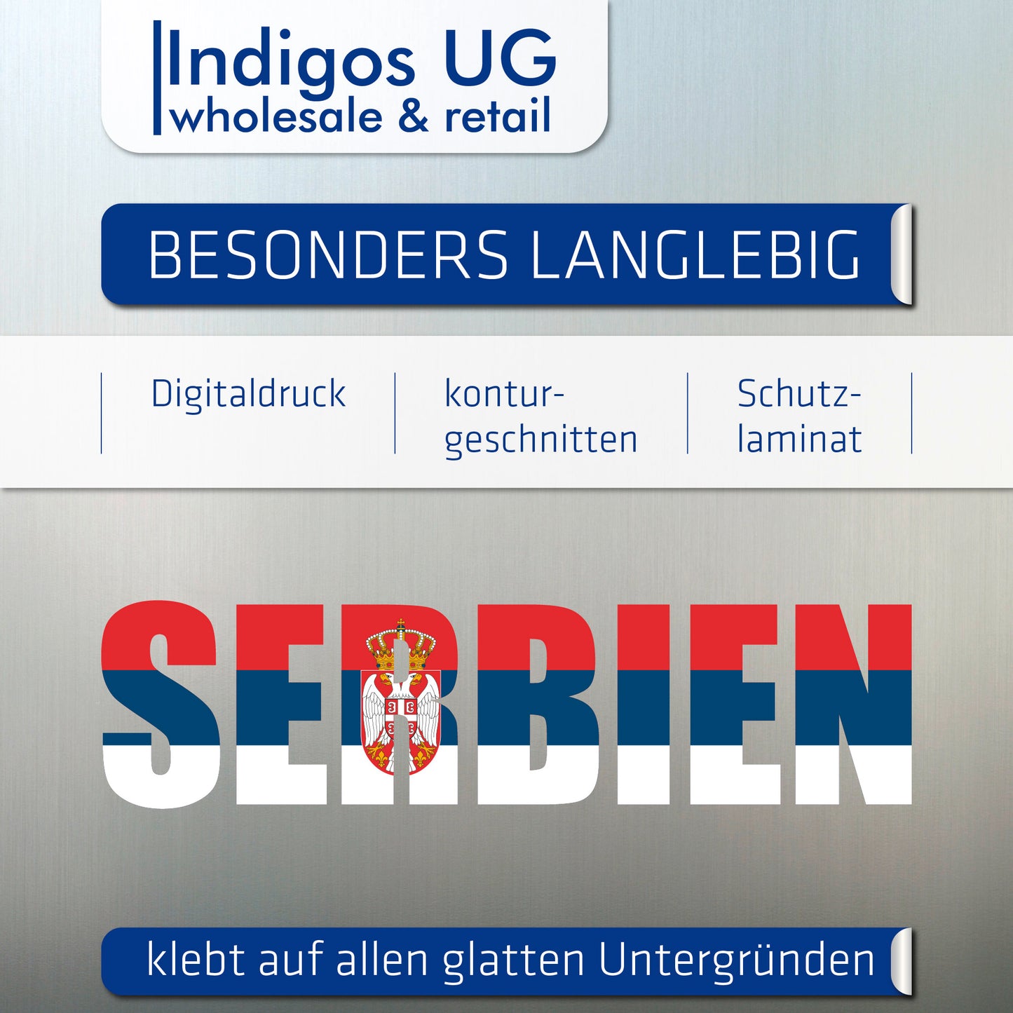 Aufkleber - Autoaufkleber - Serbien - Schriftzug - Heckscheibenaufkleber