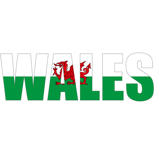 Aufkleber - Autoaufkleber - Wales - Schriftzug - Heckscheibenaufkleber