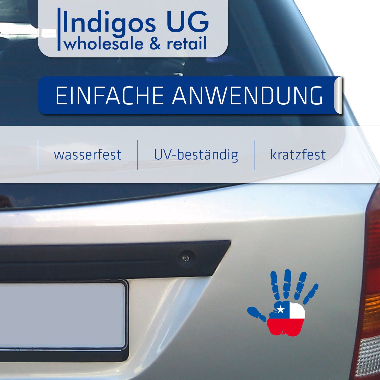 Aufkleber - Autoaufkleber - Chile - Heckscheibenaufkleber
