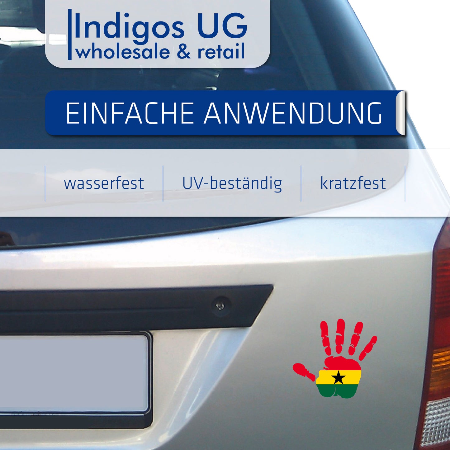 Aufkleber - Autoaufkleber - Ghana - Heckscheibenaufkleber