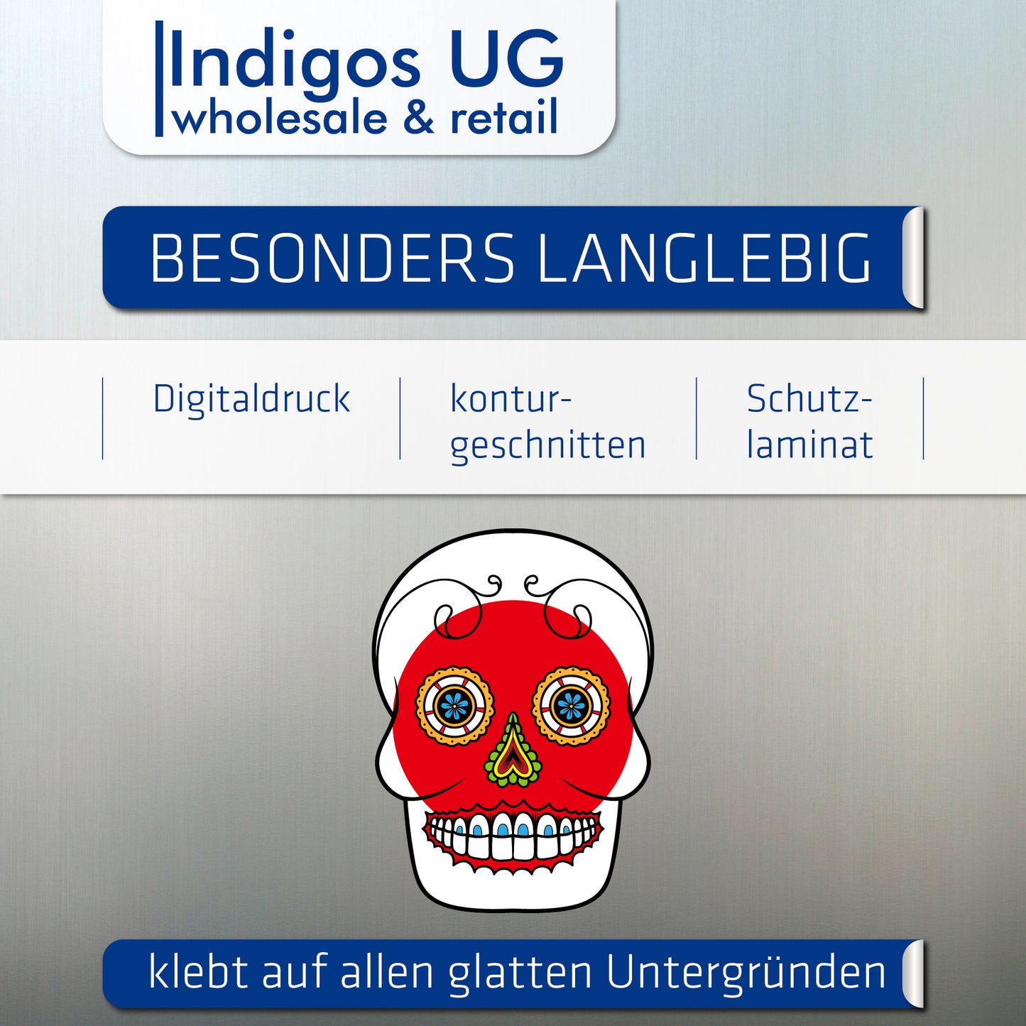Aufkleber - Autoaufkleber - Japan - Skull Totenkopf - 20x27cm - Heckscheibenaufkleber