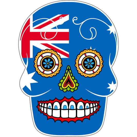 Aufkleber - Autoaufkleber - Australien - Skull Totenkopf - 20x27cm - Heckscheibenaufkleber