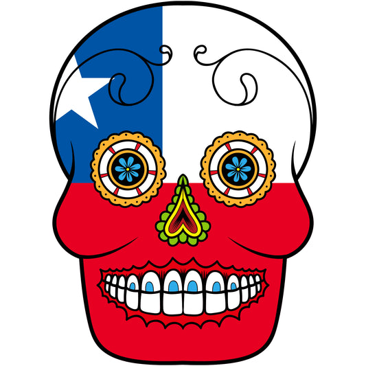 Aufkleber - Autoaufkleber - Chile - Skull Totenkopf - 20x27cm - Heckscheibenaufkleber