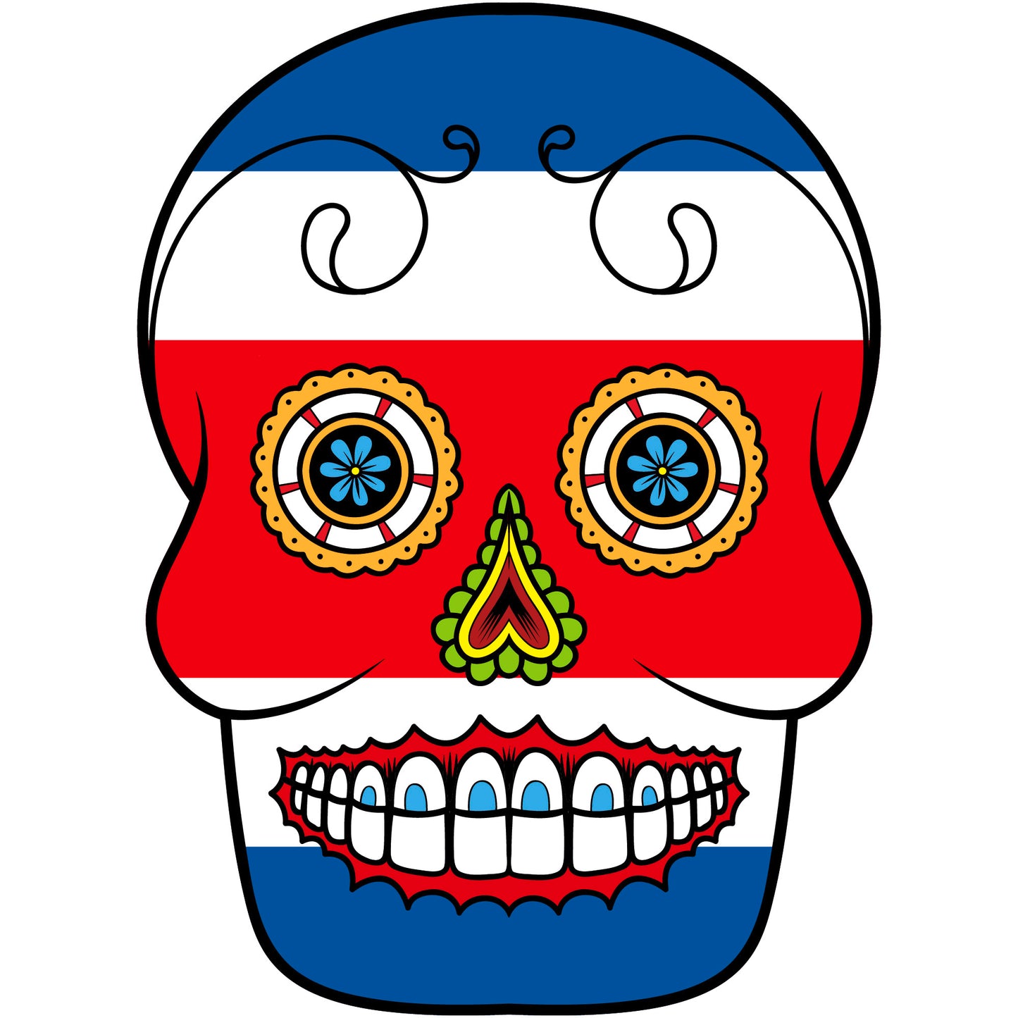 Aufkleber - Autoaufkleber - Costa Rica - Skull Totenkopf - 20x27cm - Heckscheibenaufkleber