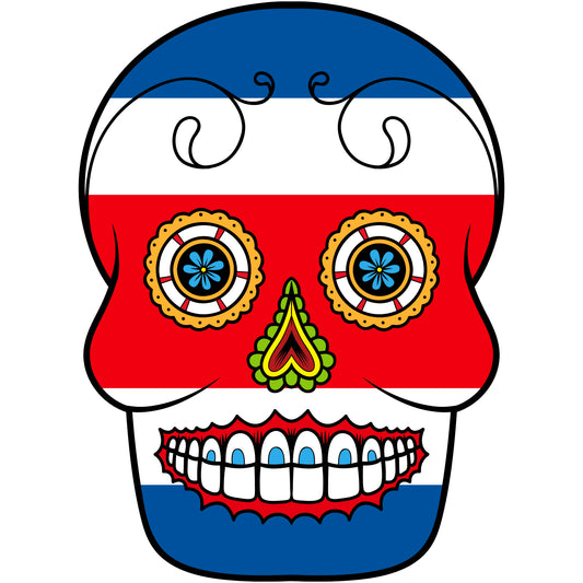 Aufkleber - Autoaufkleber - Costa Rica - Skull Totenkopf - 20x27cm - Heckscheibenaufkleber