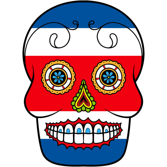 Aufkleber - Autoaufkleber - Costa Rica - Skull Totenkopf - 20x27cm - Heckscheibenaufkleber